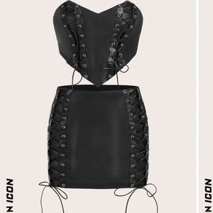 ICON leather lace up two piece